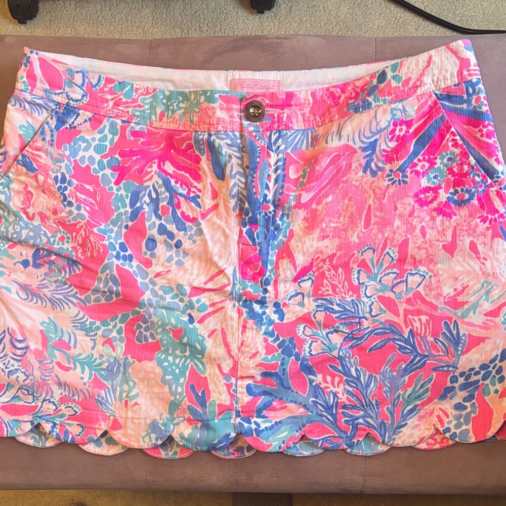 Lilly Pulitzer Scalloped Bottom Skort 100% Cotton Shell
